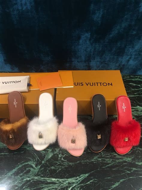 louis vuitton slippers sale|Louis Vuitton fluffy slippers.